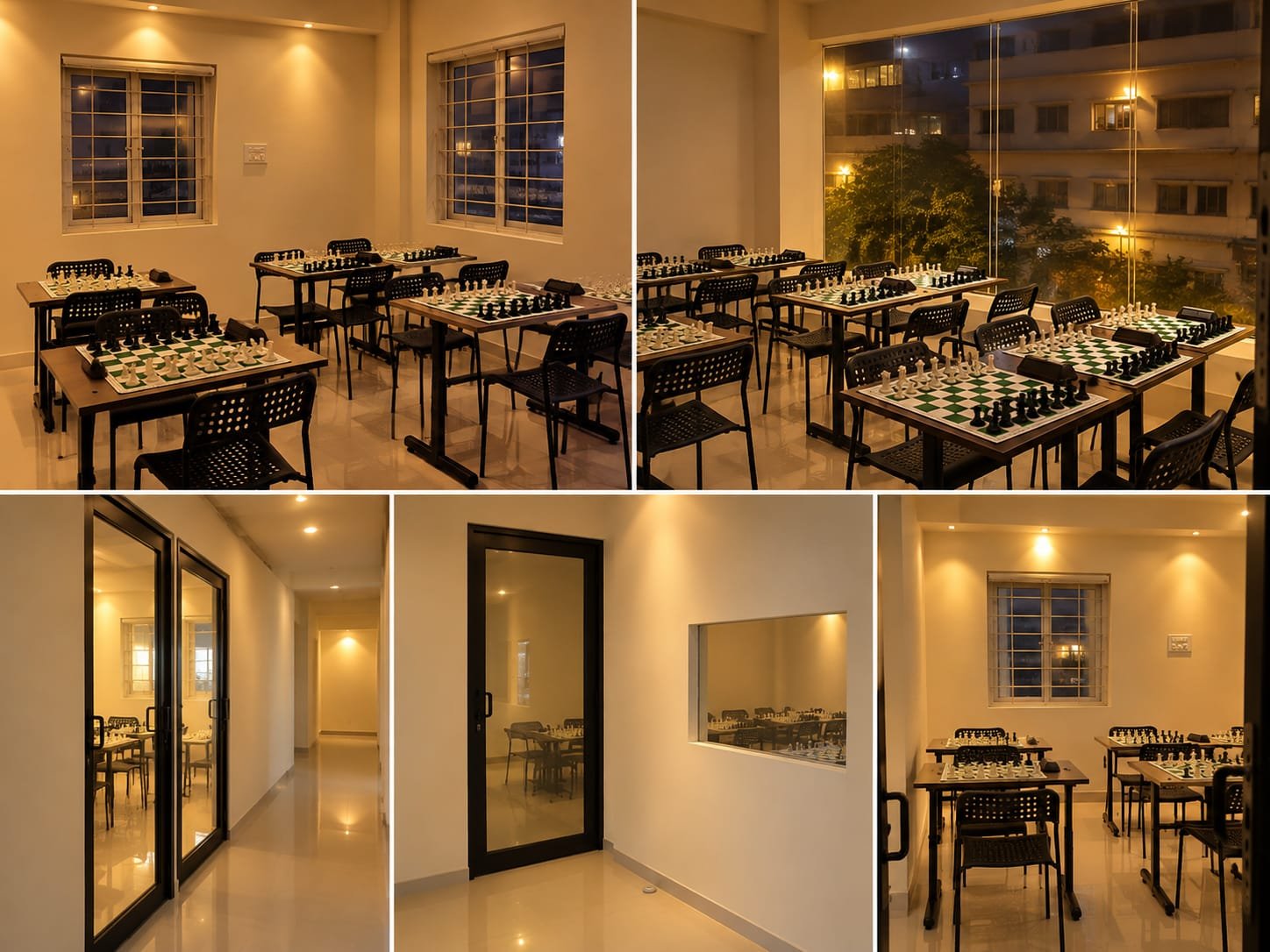 Quiet study rooms for game review and focused chess coaching