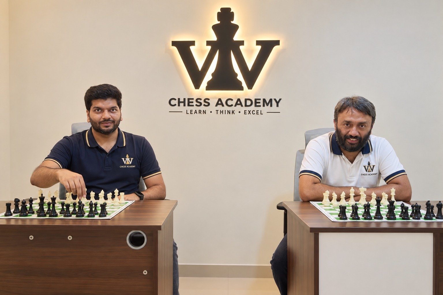 Co-Founders Vasuki G. Krishna and Vinayak Kulkarni at VV Chess Academy